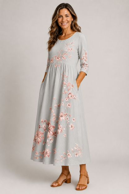 Amelie-Floral Midi Dress