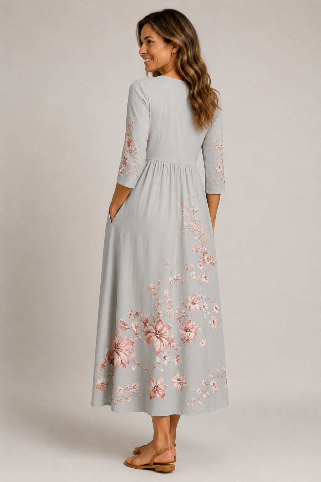 Amelie-Floral Midi Dress