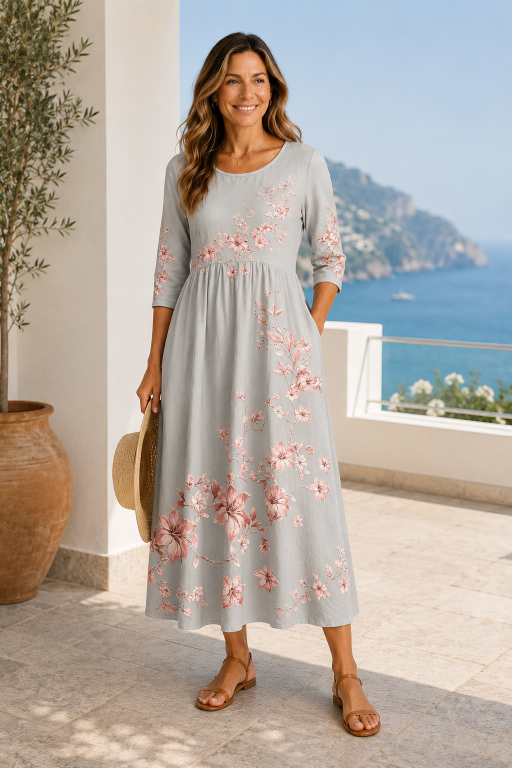 Amelie-Floral Midi Dress