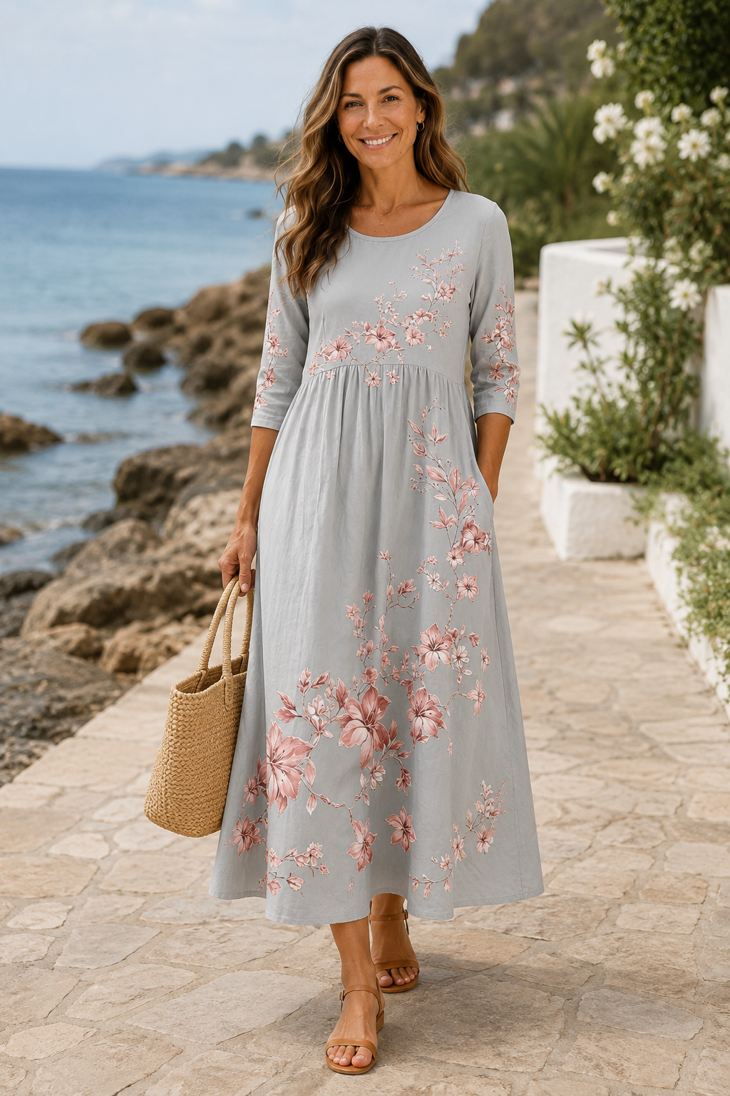 Amelie-Floral Midi Dress