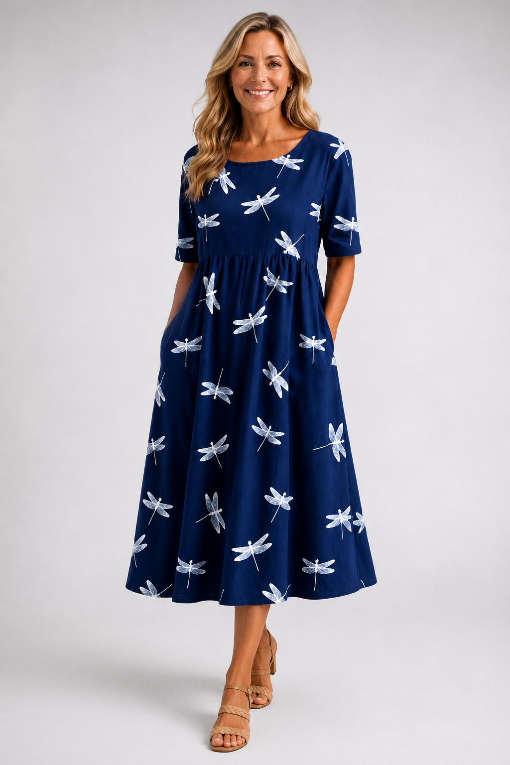 Evelina-Dragonfly Midi Dress
