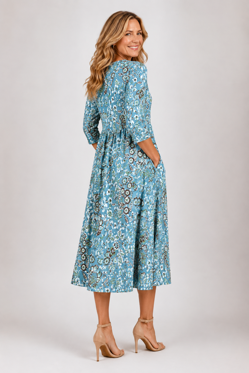 Celeste-Printed Midi Dress