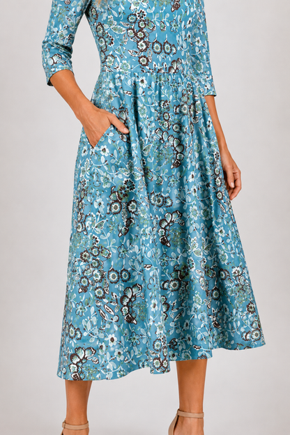 Celeste-Printed Midi Dress