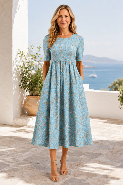 Maribel-Paisley Midi Dress