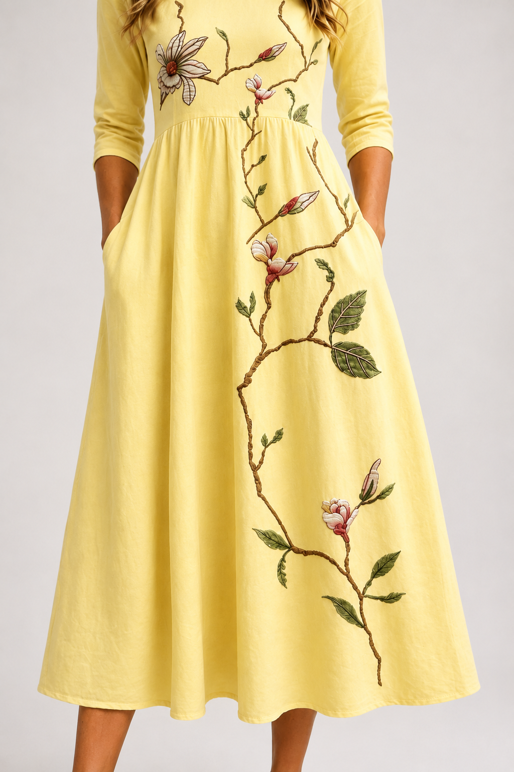 Aurelia-Embroidered Midi Dress