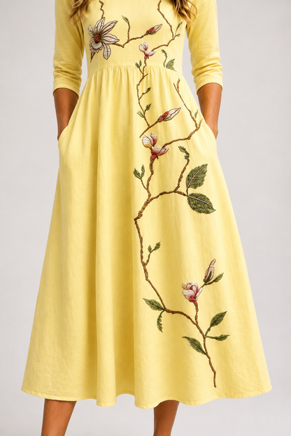 Aurelia-Embroidered Midi Dress