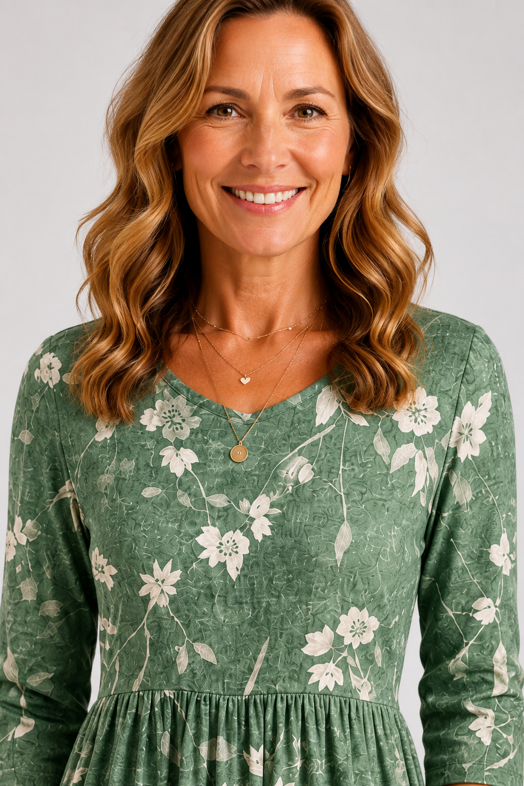 Sylvie-Sage Floral Midi Dress
