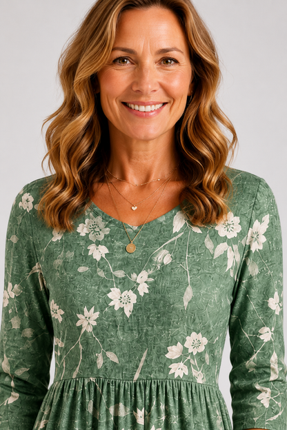 Sylvie-Sage Floral Midi Dress