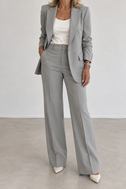 Aria | Women's Wide-Leg Flare Blazer Pant Suit Set