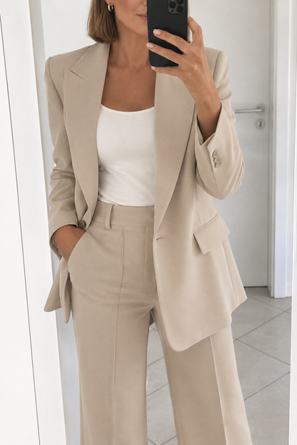 Aria | Women's Wide-Leg Flare Blazer Pant Suit Set