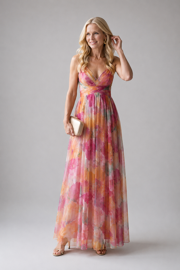 Élise | Maxi Wrap Dress with Ombre Shades
