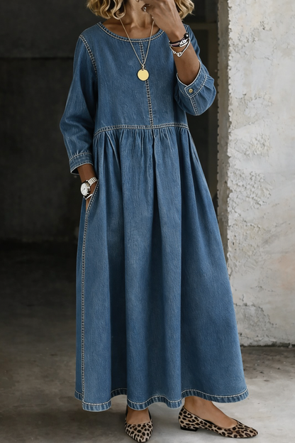 MELISSA | CLASSIC DENIM MIDI DRESS