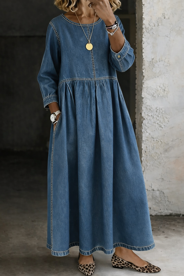 MELISSA | CLASSIC DENIM MIDI DRESS