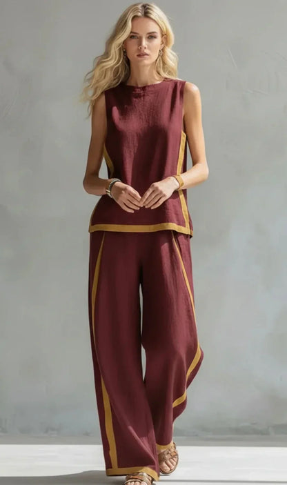 Piper | Contrast-Trim Two-Piece Set