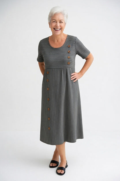 Linéora™ — Flowing Striped Dress with Summer Charm