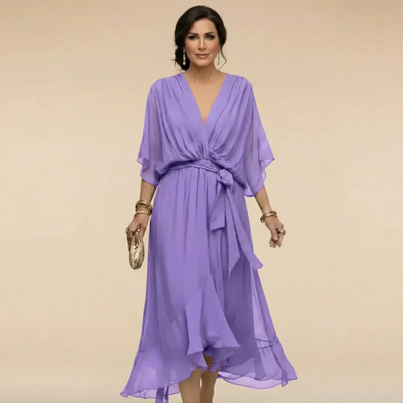 Macey - Lightweight Wrap Midi Dress