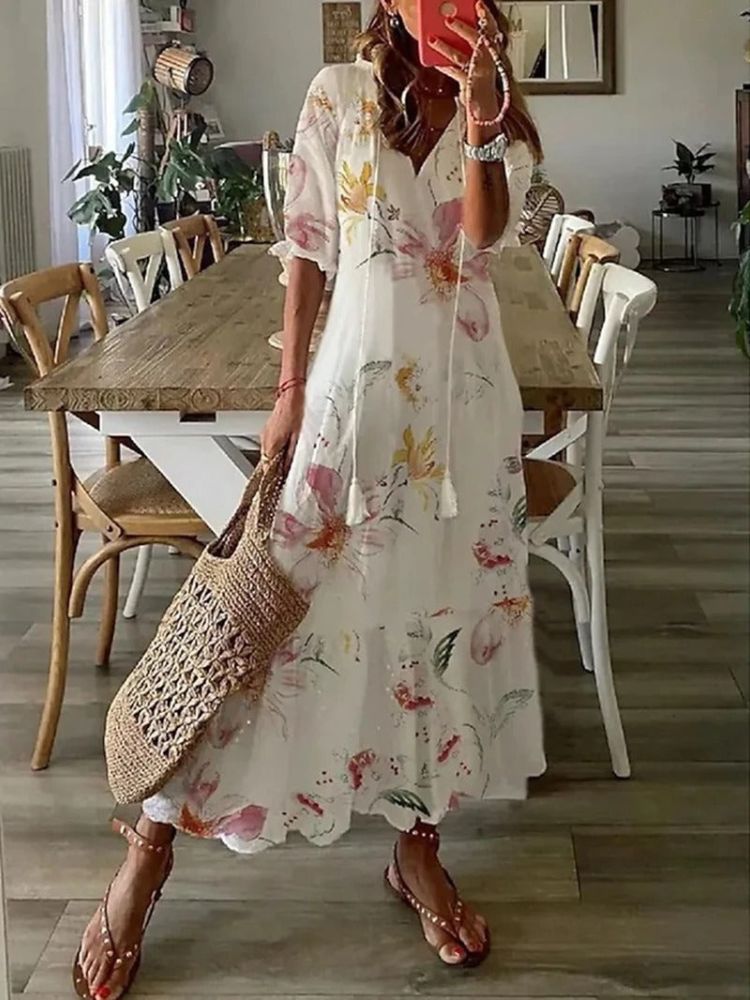 Élodie™ — Elegant Velvet Floral Maxi Dress