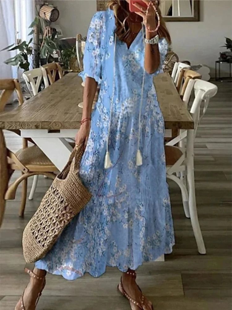 Élodie™ — Elegant Velvet Floral Maxi Dress