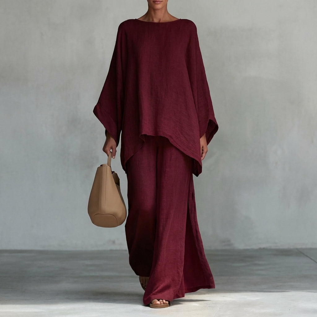 Cristina | Two-Piece Set with Long Sleeves and Loose Trousers