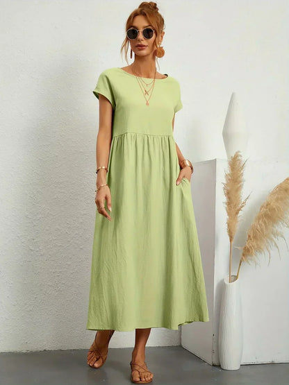 Xenia - Classic Pleated Midi Dress
