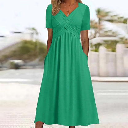 Valery - Elegant A-Line Midi Dress
