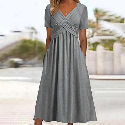 Valery - Elegant A-Line Midi Dress