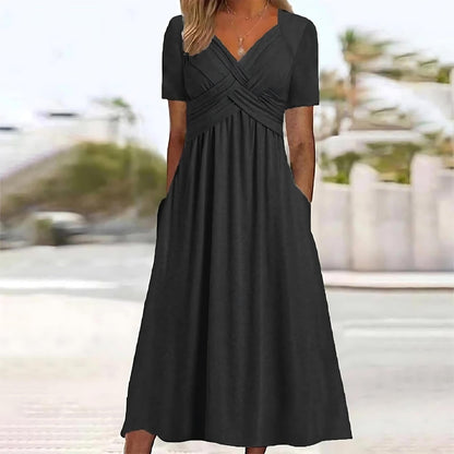 Valery - Elegant A-Line Midi Dress