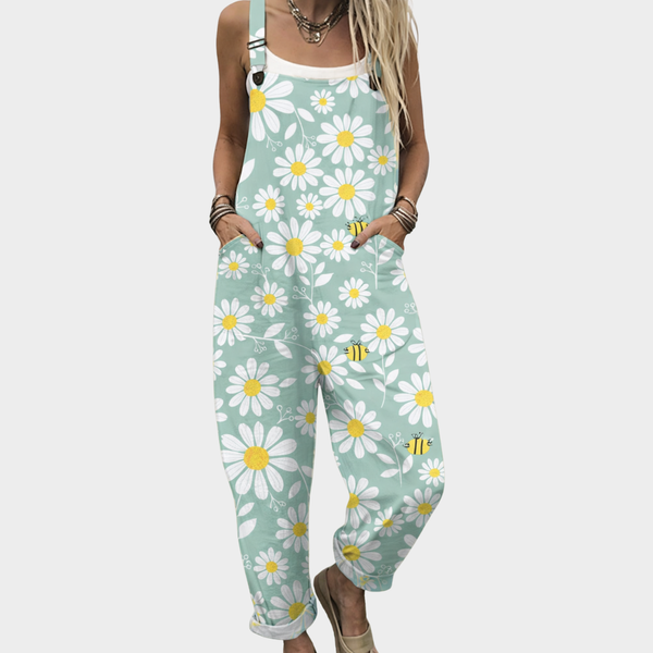 Comfortable Printed Overalls