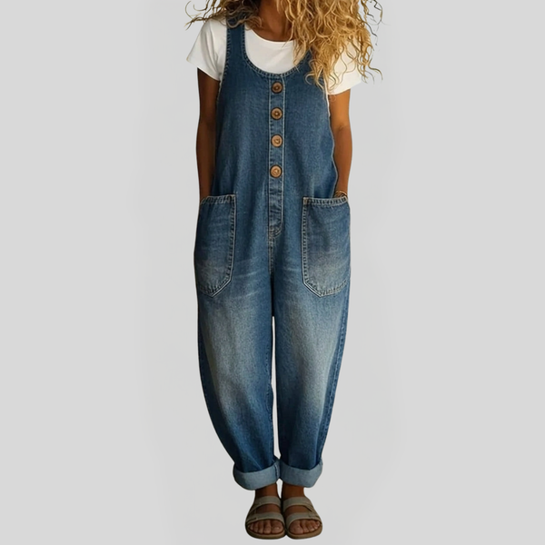 Lenna – Vintage Cotton Denim Jumpsuit