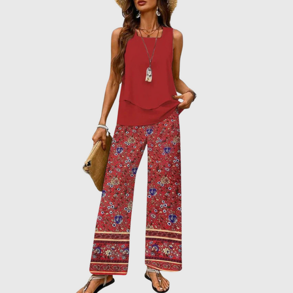 Ovelynra™ | Sleeveless Top and Wide Trousers
