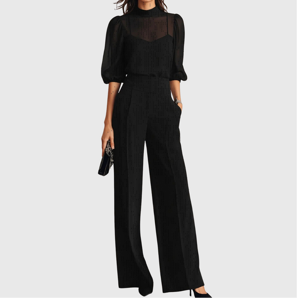 Elodie | Three-piece set consisting of a top and wide-leg trousers