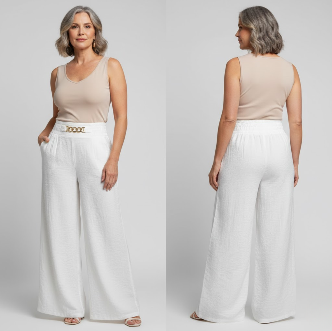 Evelyne™ — High-Waisted Wide Leg Sculpting Trousers