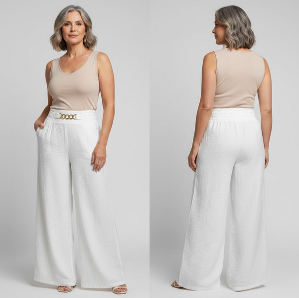 Evelyne™ — High-Waisted Wide Leg Sculpting Trousers