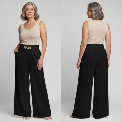 Evelyne™ — High-Waisted Wide Leg Sculpting Trousers