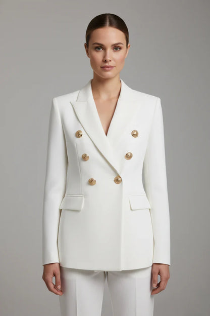 Rebecca | Double-Breasted Blazer with Gold-Tone Buttons for Women