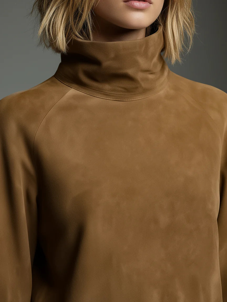 BIBIANE - Oversized High-Collar Mini Dress