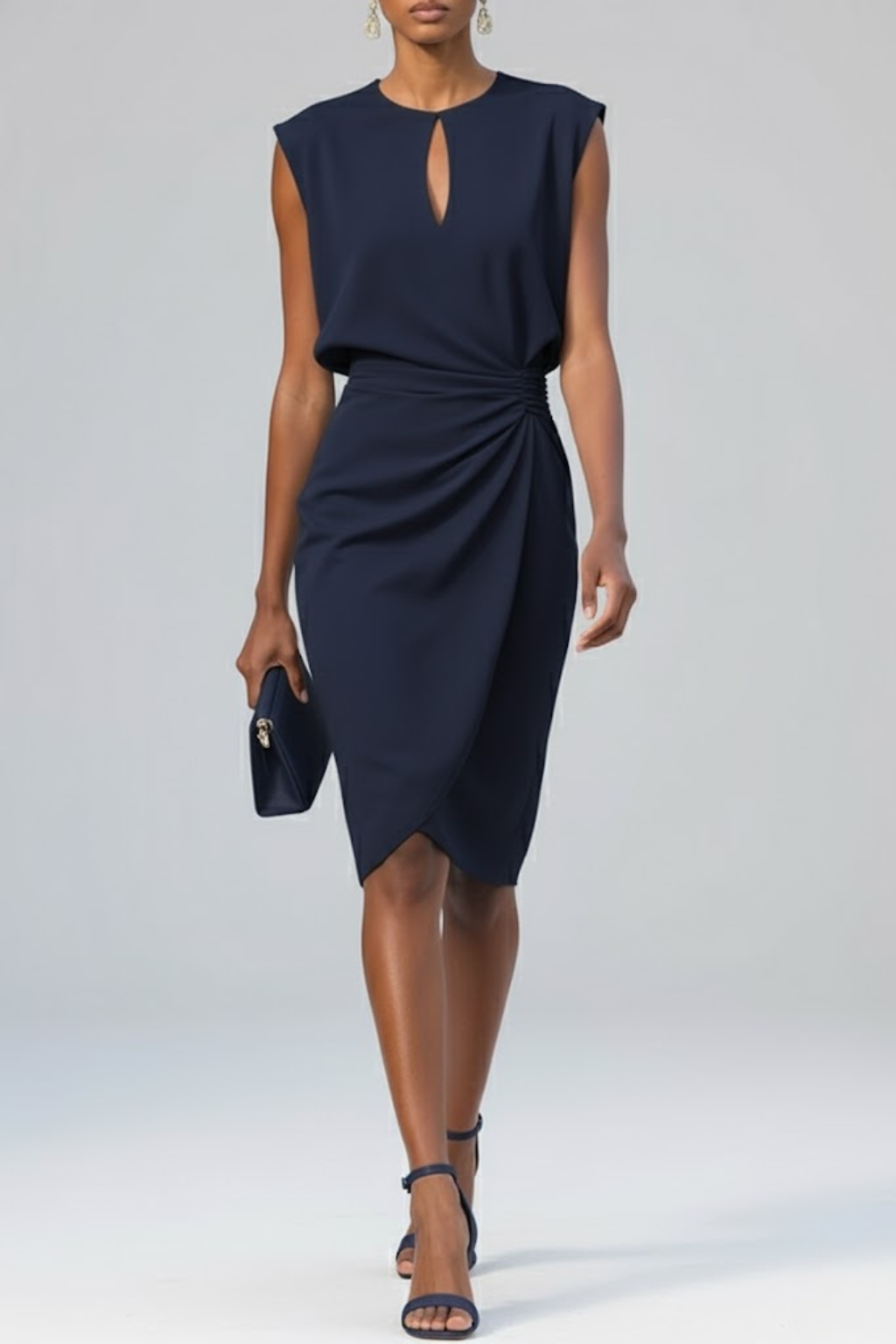 Valindra™ | Elegant Draped Midi Dress