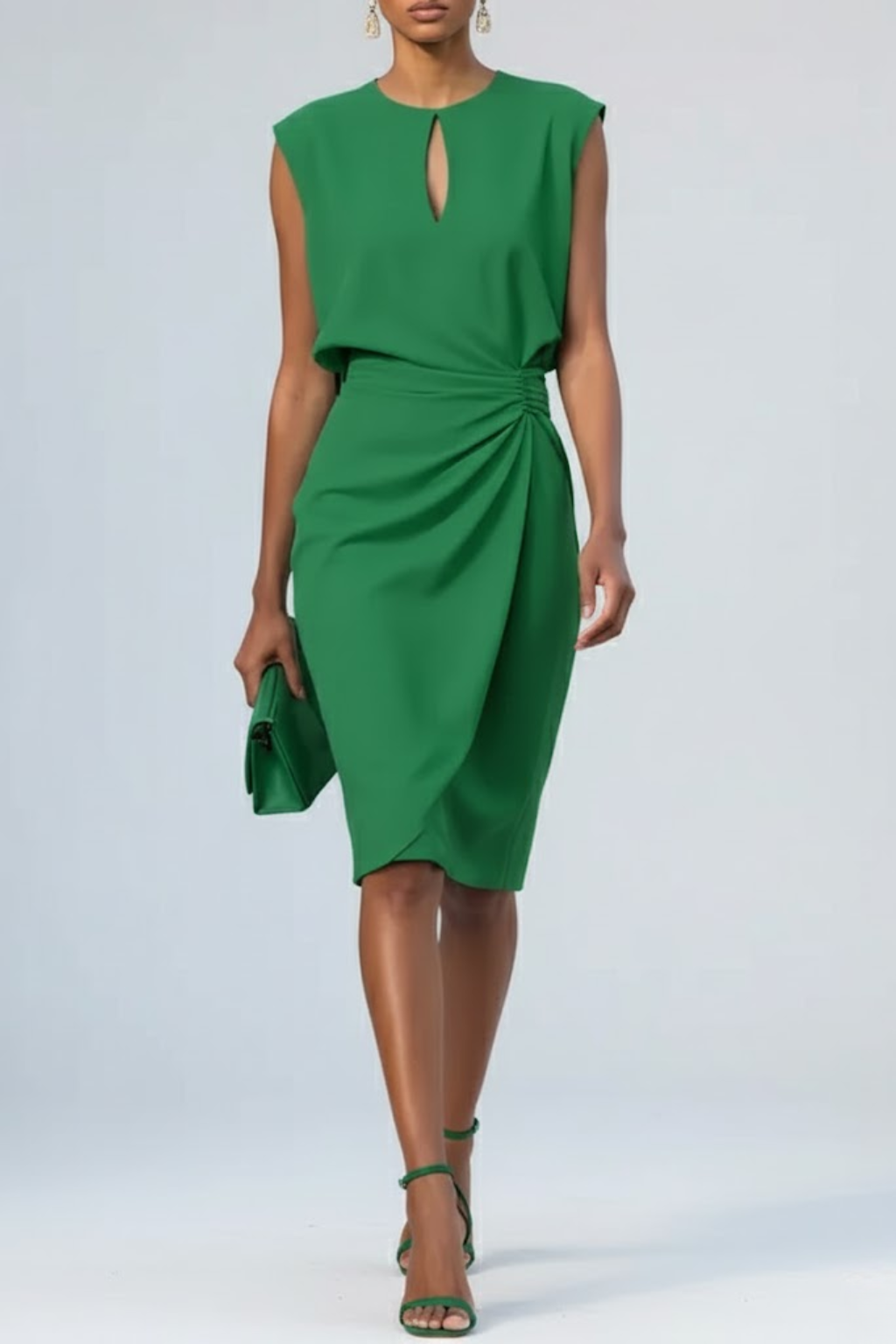 Valindra™ | Elegant Draped Midi Dress