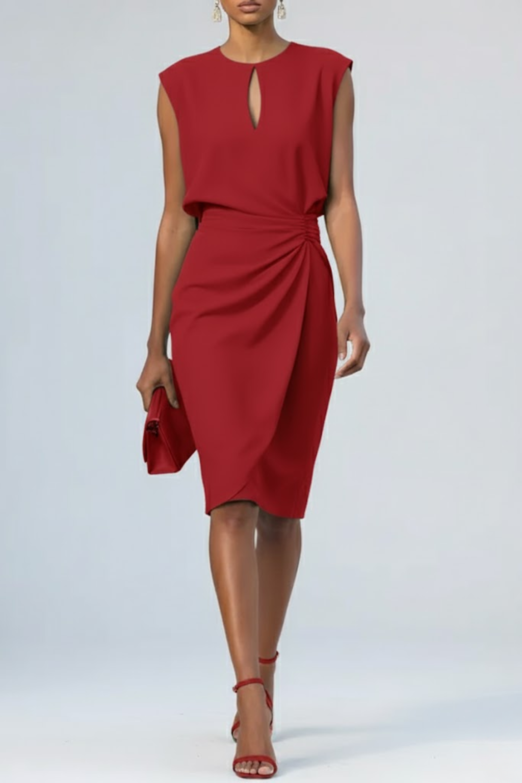 Valindra™ | Elegant Draped Midi Dress