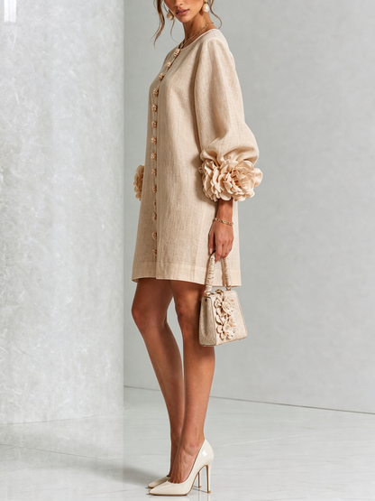 Vera - Rosette Cuff Mini Dress