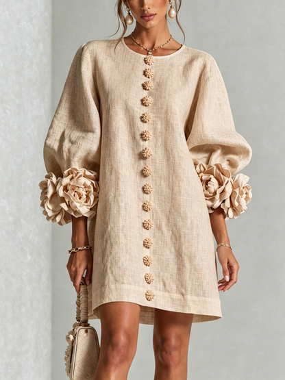 Vera - Rosette Cuff Mini Dress