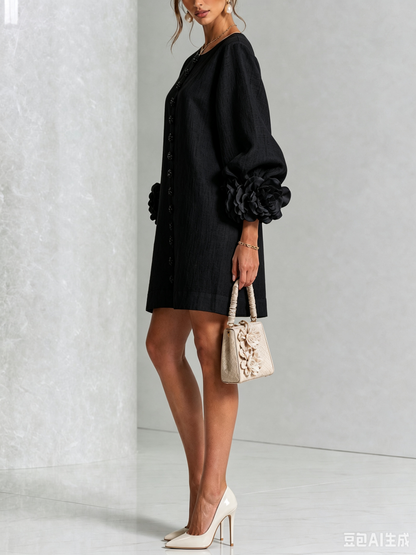 Vera - Rosette Cuff Mini Dress