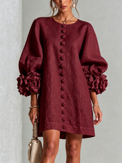 Vera - Rosette Cuff Mini Dress