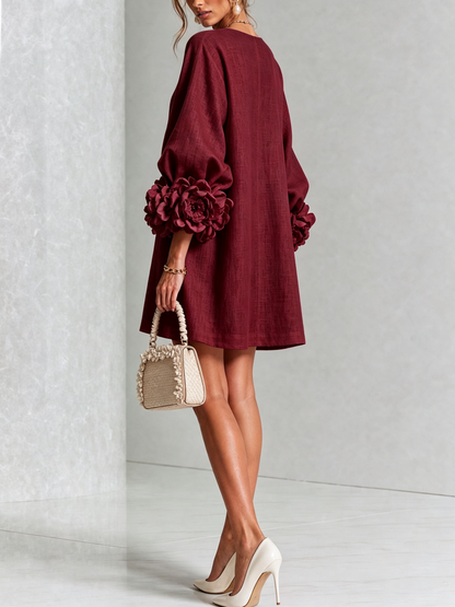 Vera - Rosette Cuff Mini Dress
