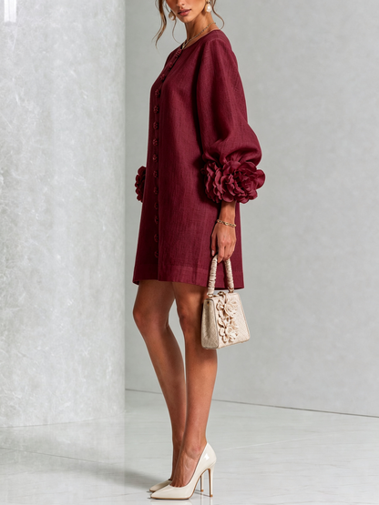 Vera - Rosette Cuff Mini Dress