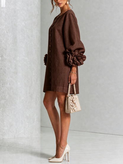 Vera - Rosette Cuff Mini Dress