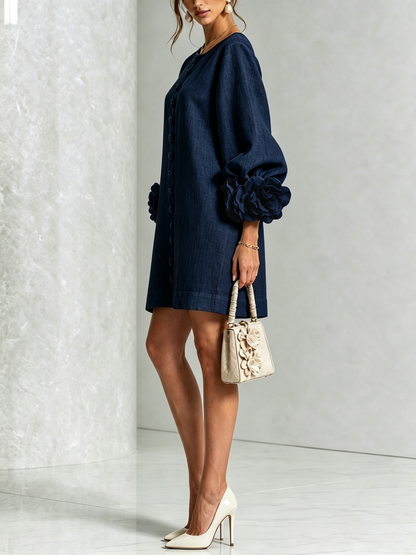 Vera - Rosette Cuff Mini Dress