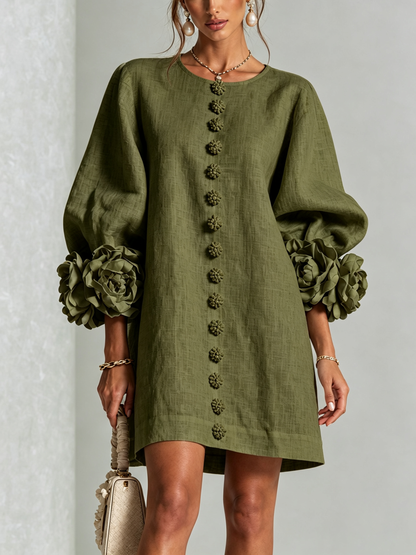 Vera - Rosette Cuff Mini Dress