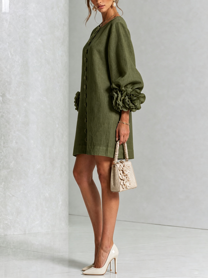 Vera - Rosette Cuff Mini Dress