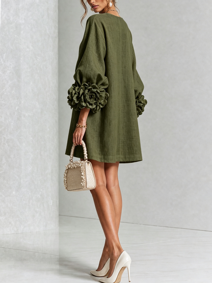 Vera - Rosette Cuff Mini Dress